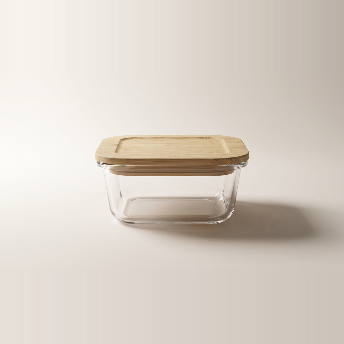 JS Gourmet Boîte alimentaire carrée en verre borosilicate de 520 ml avec couvercle en bambou - Simple Boutique