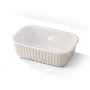 JS Gourmet Boîte de conservation en céramique blanche avec aération, indicateur de date et couvercle hermétique. - Simple Boutique