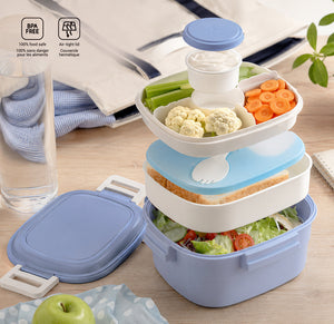 JS Gourmet Boîte-repas tout-en-un Lunch To Go avec bloc réfrigérant et ustensiles - Simple Boutique
