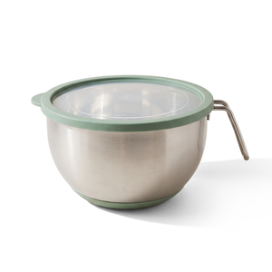 JS Gourmet Bol mélangeur en acier inoxydable 5 L avec poignée et couvercle hermétique - Simple Boutique