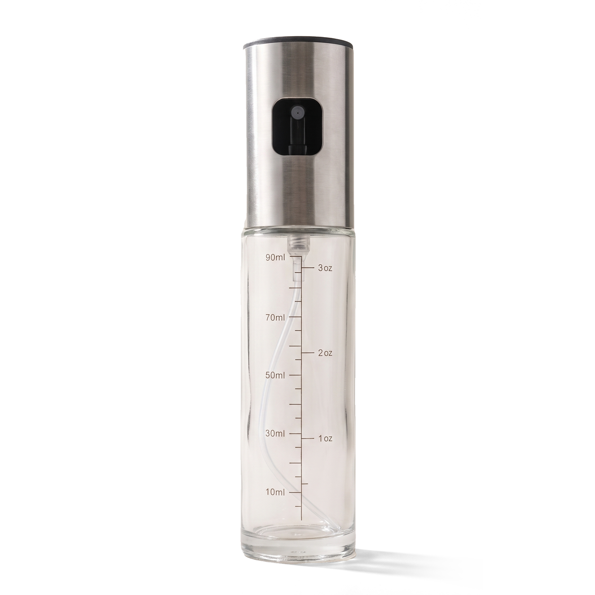 JS Gourmet Bouteille à huile avec vaporisateur - Verre et acier inoxydable, 100 ml - Simple Boutique