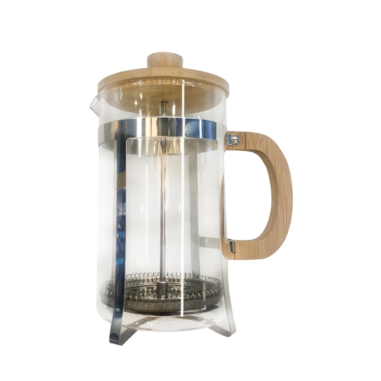 JS Gourmet - Cafetière à Piston en Verre avec Couvercle et Poignée en Bambou, Capacité de 800ml - Simple Boutique