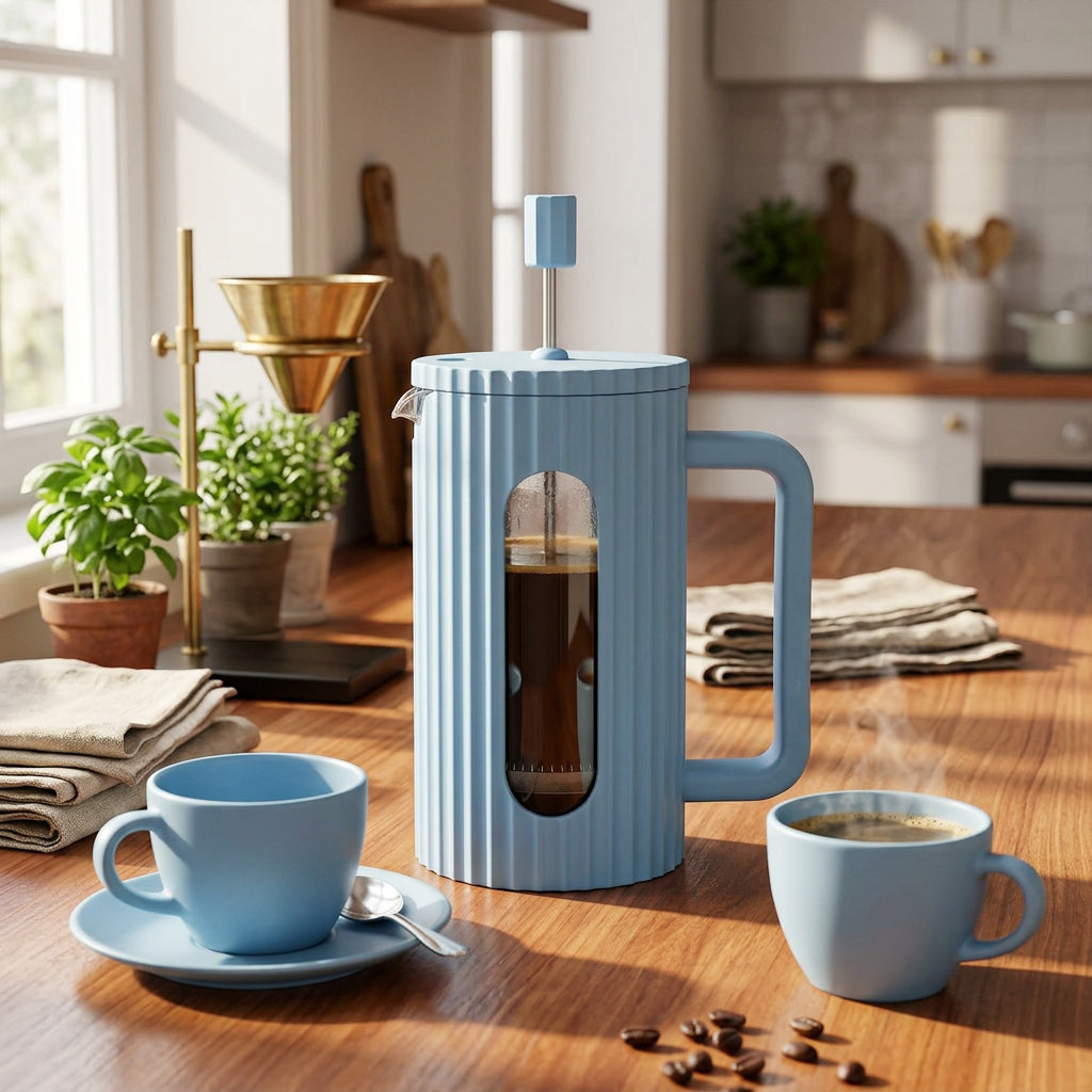 JS Gourmet Cafetière à piston - bleu, 1000 ml - Simple Boutique
