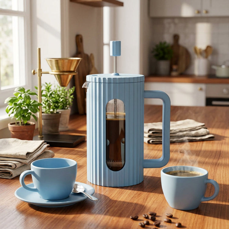JS Gourmet Cafetière à piston - bleu, 1000 ml - Simple Boutique