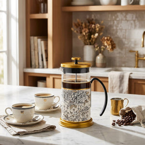 JS Gourmet Cafetière à piston en verre, 600 ml - Simple Boutique