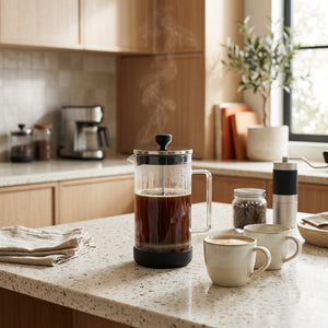 JS Gourmet Cafetière à piston motif diamant 1000 ml - Simple Boutique