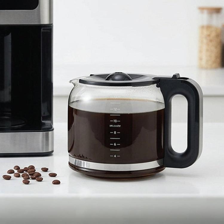 JS Gourmet Cafetière filtre programmable 14 tasses - Verseuse en verre 2,1 L, Noire - Simple Boutique