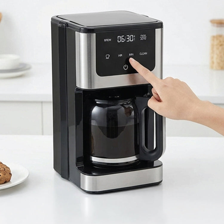 JS Gourmet Cafetière filtre programmable 14 tasses - Verseuse en verre 2,1 L, Noire - Simple Boutique