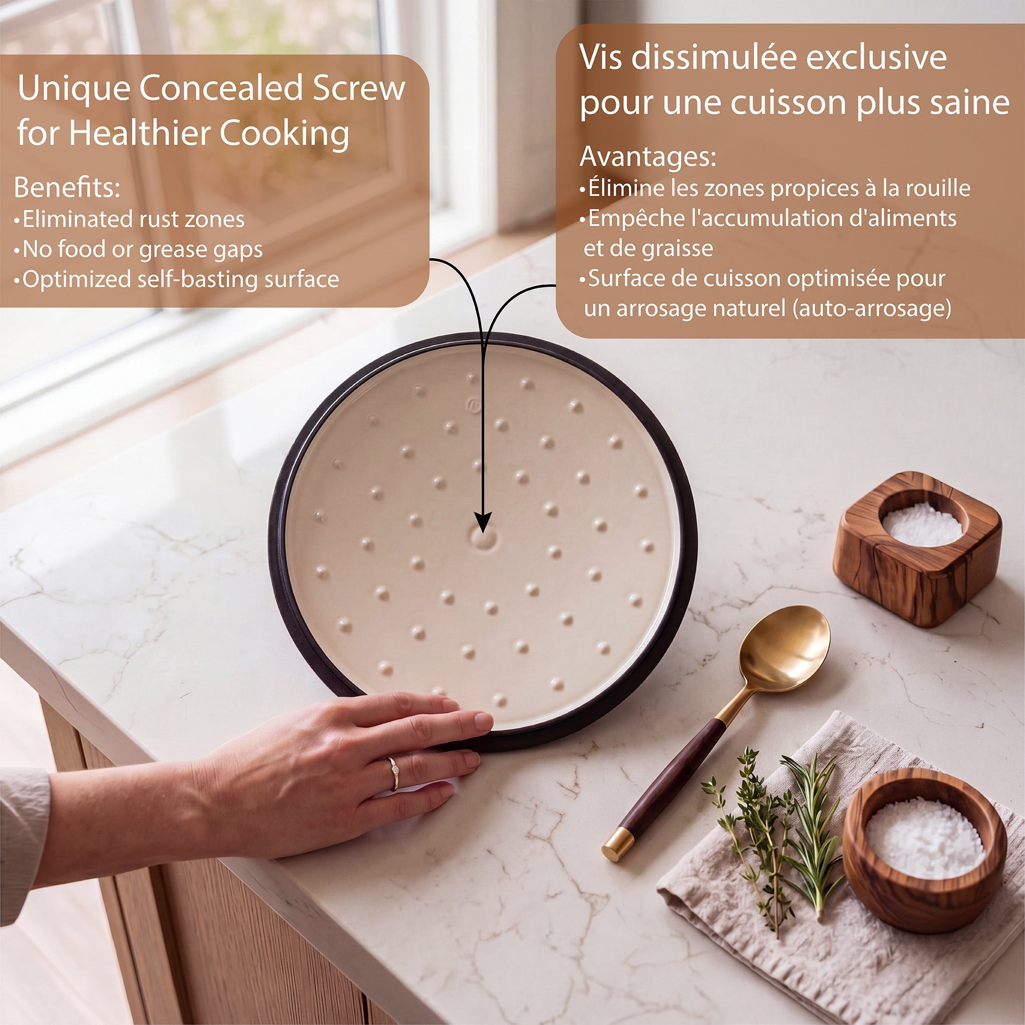 JS Gourmet Cocotte Ronde en Fonte Émaillée - Bordeaux, 5,3 L - Simple Boutique