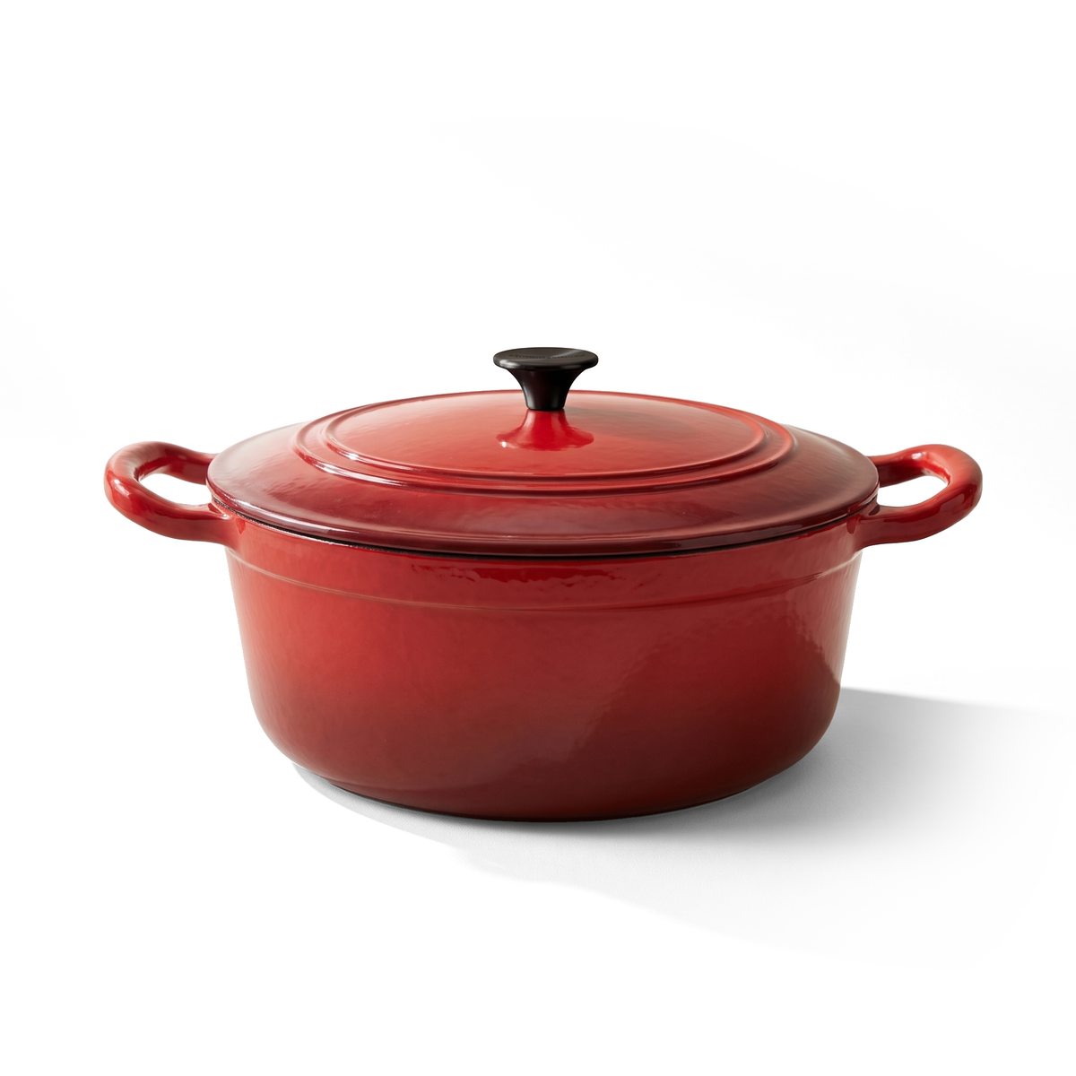 JS Gourmet Cocotte ronde en fonte émaillée - Rouge cerise, 5,3 L - Simple Boutique