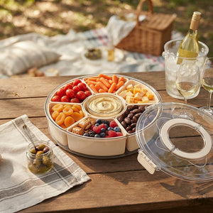 JS Gourmet Contenant à collations à 6 compartiments avec base rotative à 360° - Simple Boutique