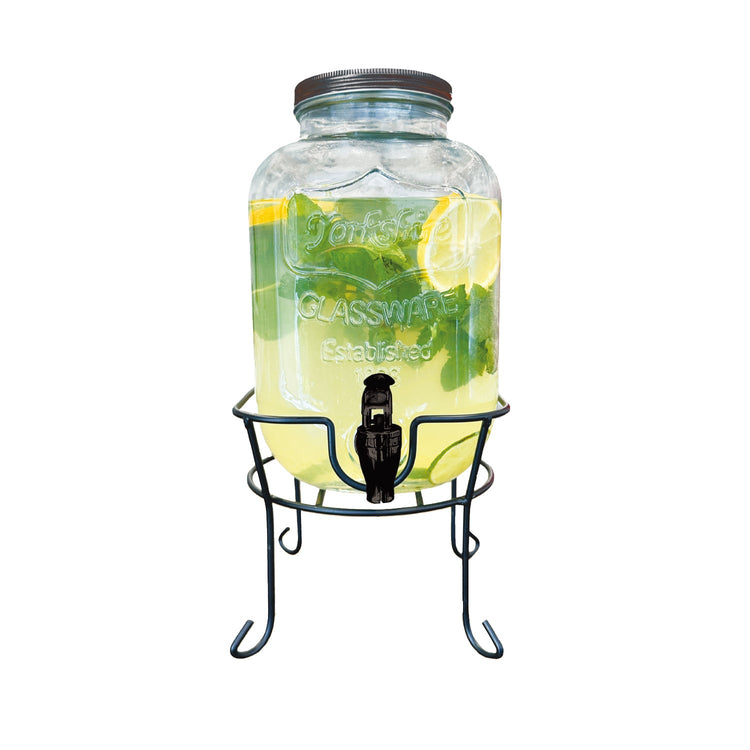 JS Gourmet - Distributeur de Boisson en Verre avec Support, Capacité de 5 Litres - Simple Boutique