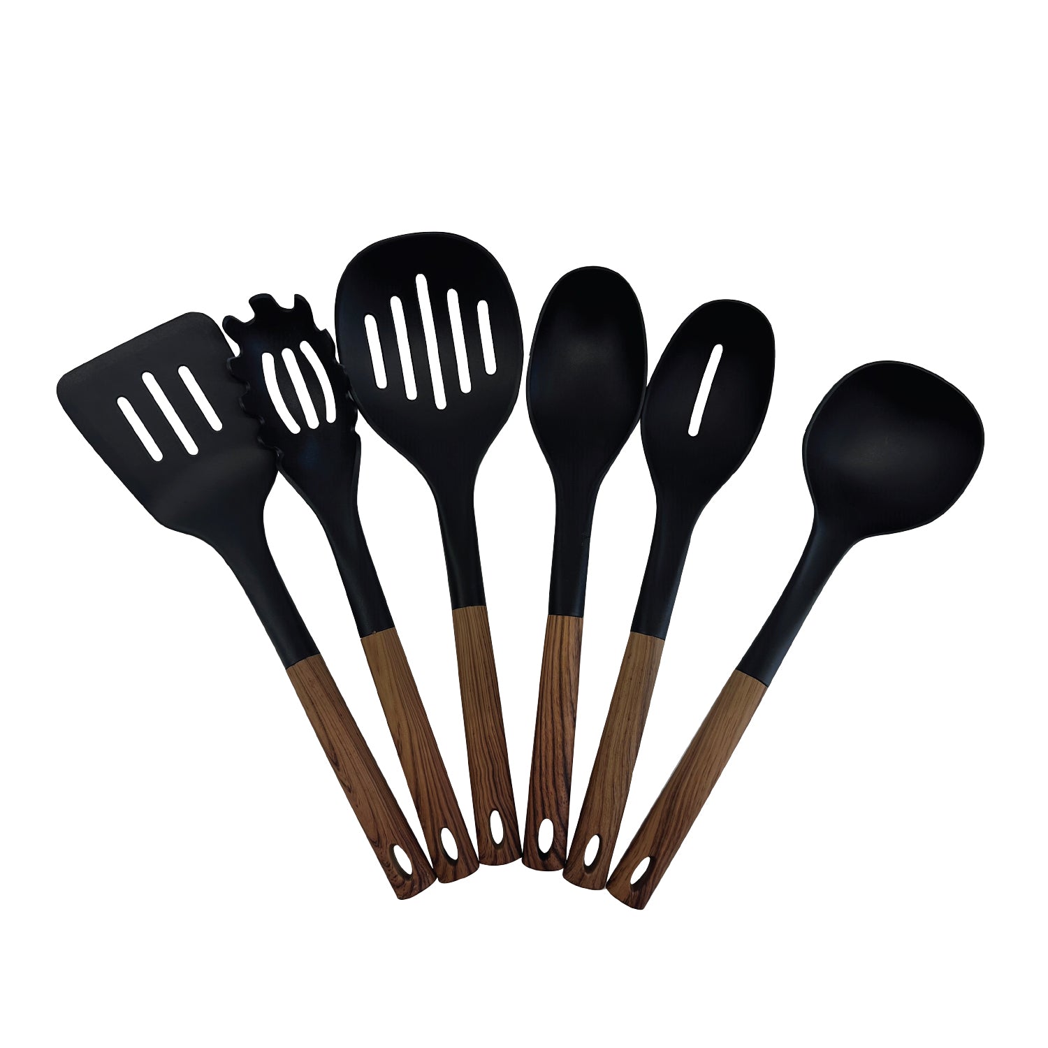 JS Gourmet - Ensemble 6 Morceaux D'ustensiles de Cuisine, Résistants à la Chaleur, Bambou - Simple Boutique