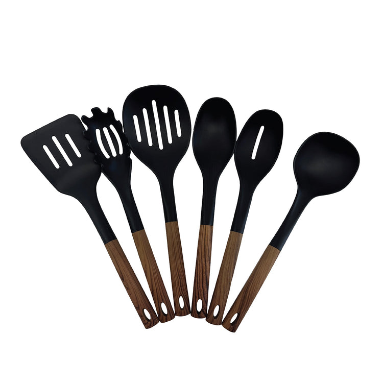JS Gourmet - Ensemble 6 Morceaux D'ustensiles de Cuisine, Résistants à la Chaleur, Bambou - Simple Boutique