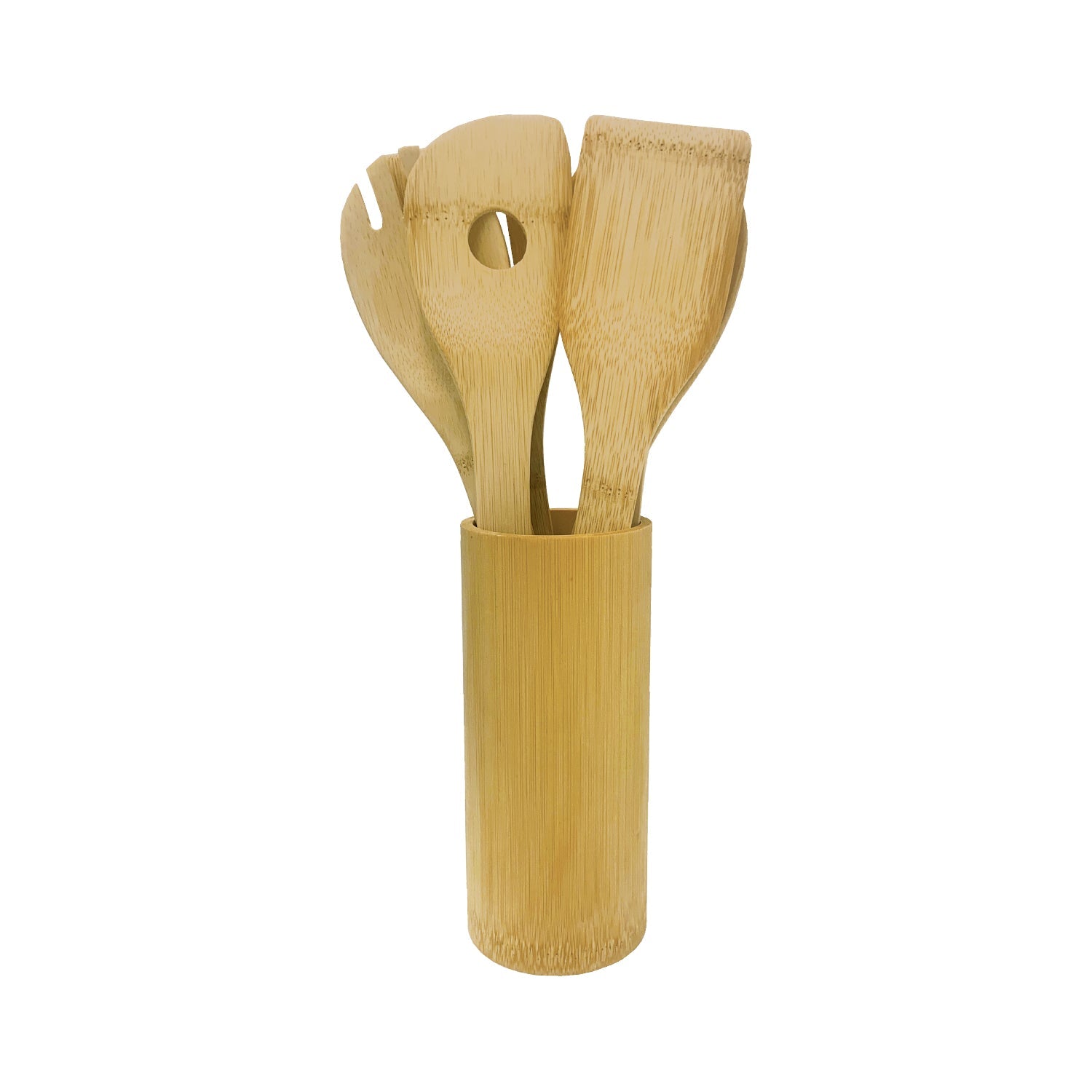 JS Gourmet - Ensemble 7 Morceaux d'utensiles de Cuisine en Bambou Naturel - Simple Boutique