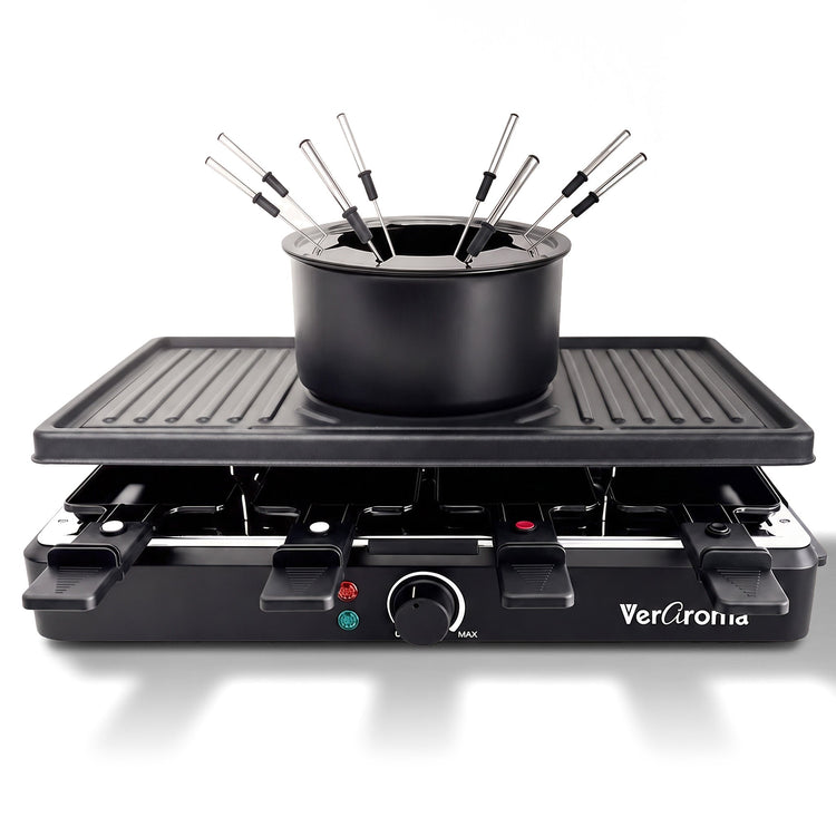 JS Gourmet Ensemble à raclette et fondue électrique tout-en-1 - Simple Boutique