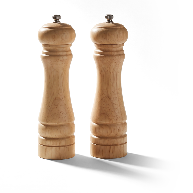 JS Gourmet Ensemble de 2 moulins à sel et à poivre en bois d'hévéa - 22 cm - Simple Boutique