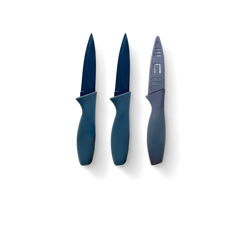 JS Gourmet Ensemble de 3 couteaux d'office de 3,5 po avec protège-lames, sans PFAS - Simple Boutique