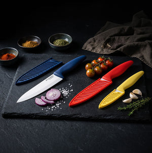JS Gourmet Ensemble de 3 couteaux en céramique avec protège-lames, sans PFAS - Simple Boutique