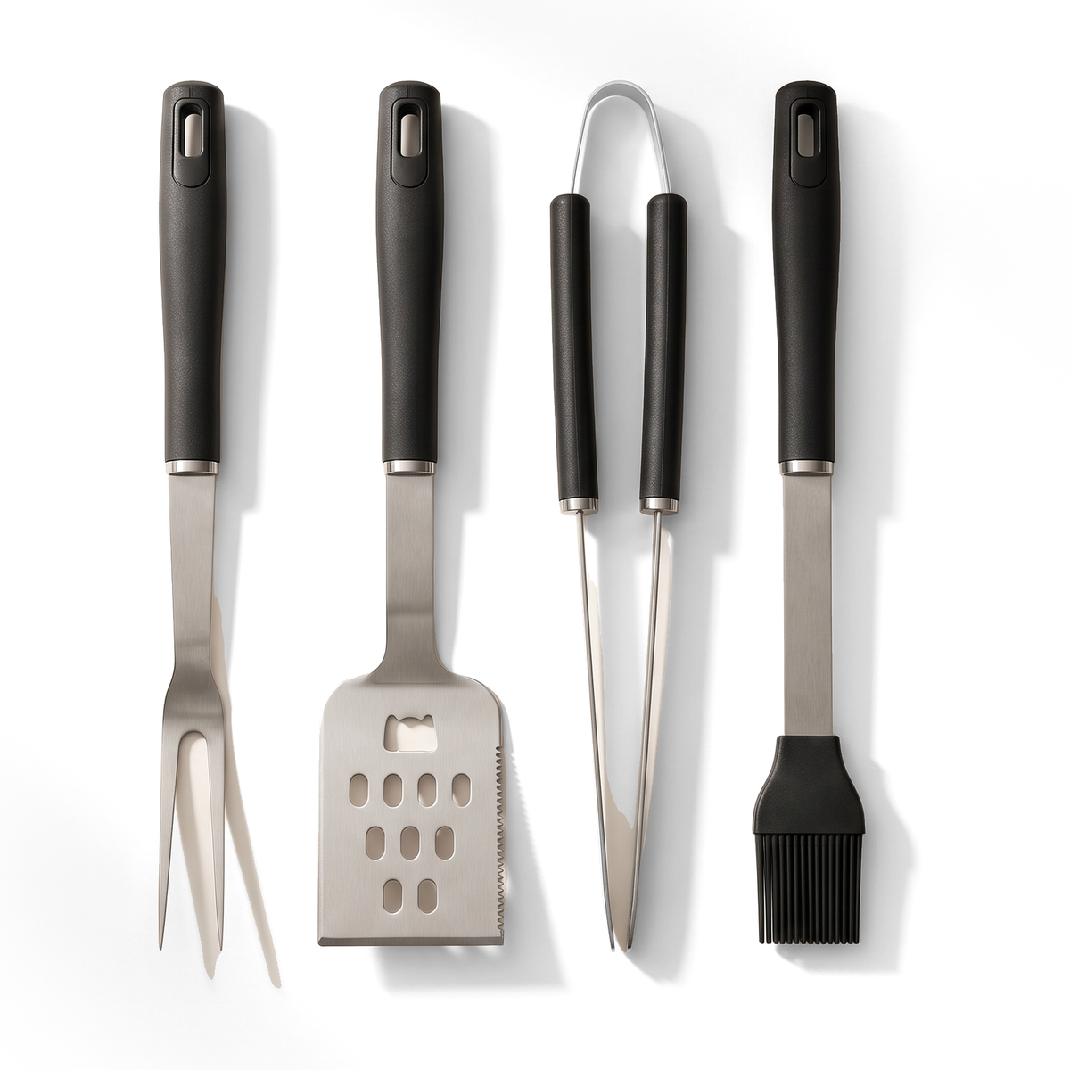 JS Gourmet Ensemble de 4 ustensiles de barbecue en acier inoxydable - Simple Boutique