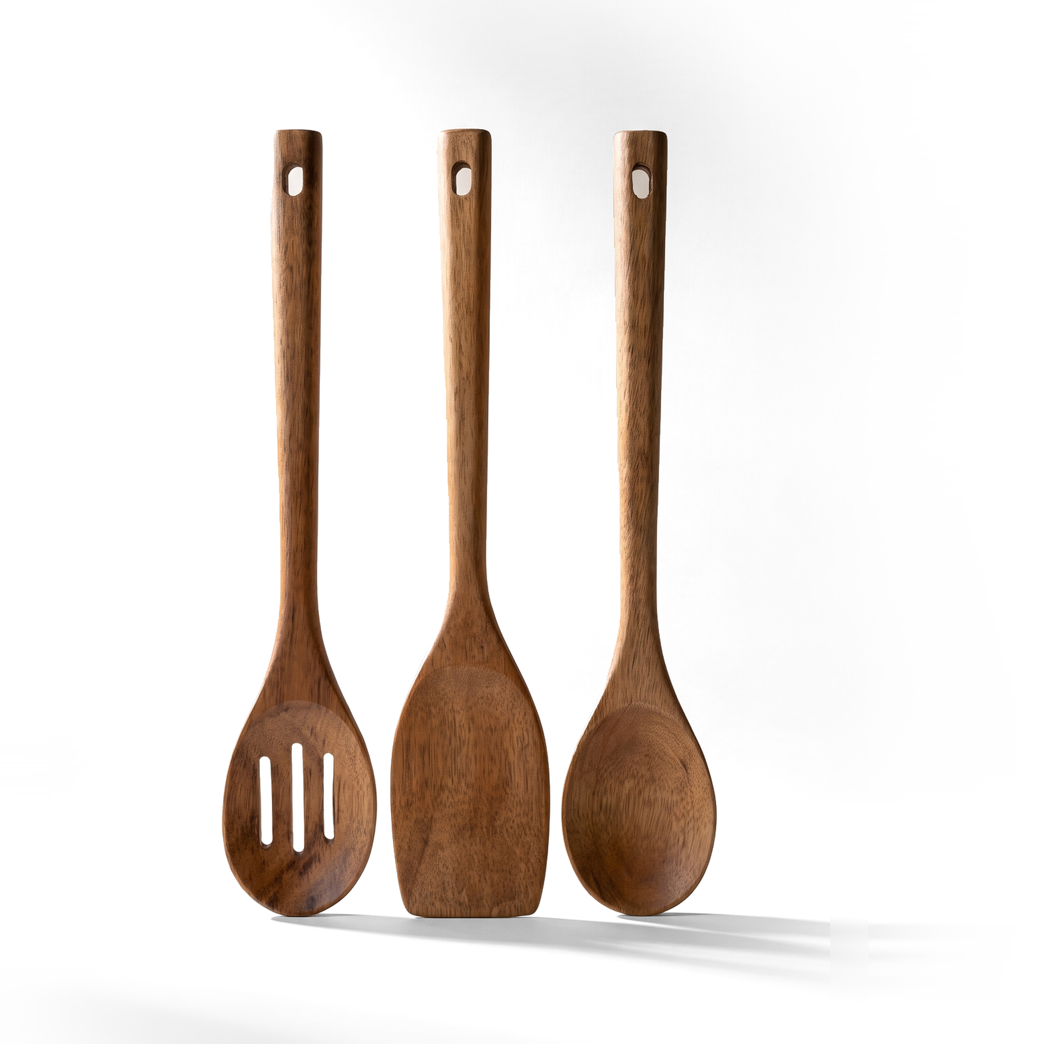 JS Gourmet Ensemble d'ustensiles de cuisine en bois d'acacia, 3 pièces - Simple Boutique