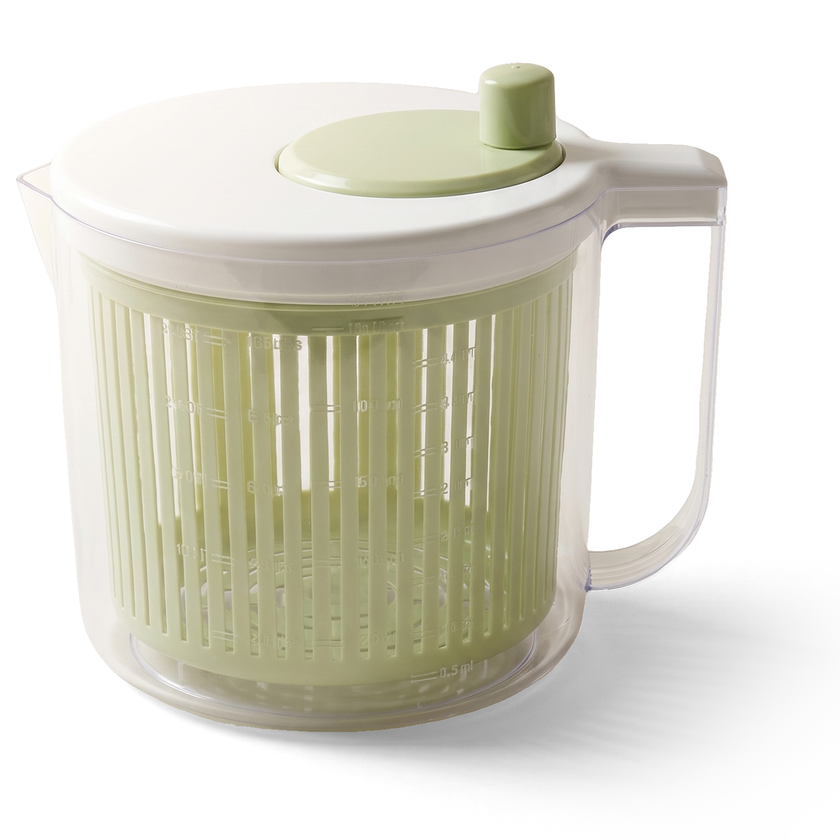 JS Gourmet Essoreuse à salade 4-en-1 avec système de drainage intégré, 2,5 L, Vert - Simple Boutique