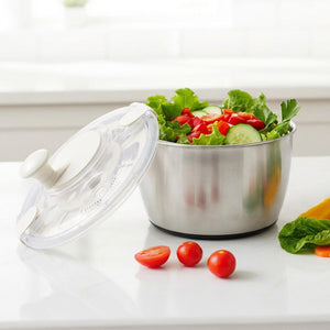 JS Gourmet Essoreuse à salade de luxe en acier inoxydable - 5 L - Simple Boutique
