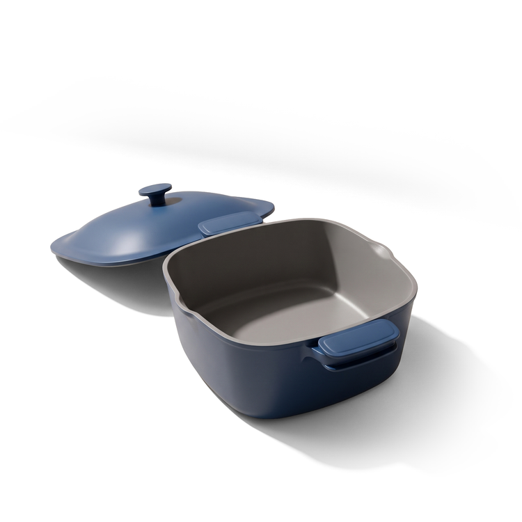 JS Gourmet Faitout en fonte d'aluminium avec couvercle bombé, 4,9 L, 24 cm - Simple Boutique