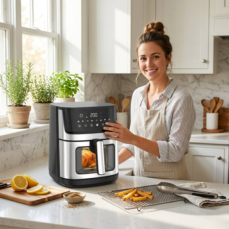 JS Gourmet Friteuse à air numérique programmable tactile de 7,5 L - Simple Boutique