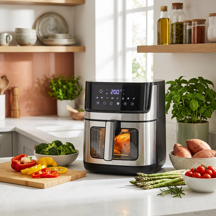 JS Gourmet Friteuse à air numérique programmable tactile de 7,5 L - Simple Boutique