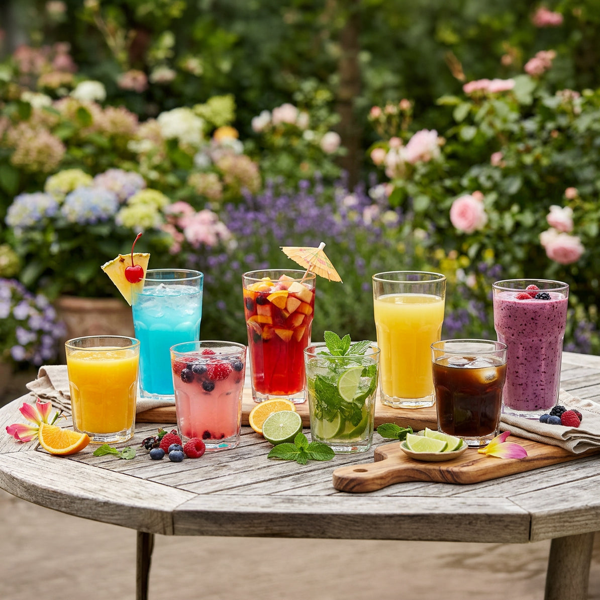 JS Gourmet Gobelets trempés 440ml / Verres à eau 300ml - Lot de 8 Verres à facettes - Simple Boutique