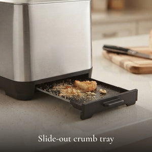 JS Gourmet Grille-pain compact et mince en acier inoxydable à fente longue, 2 tranches - Simple Boutique