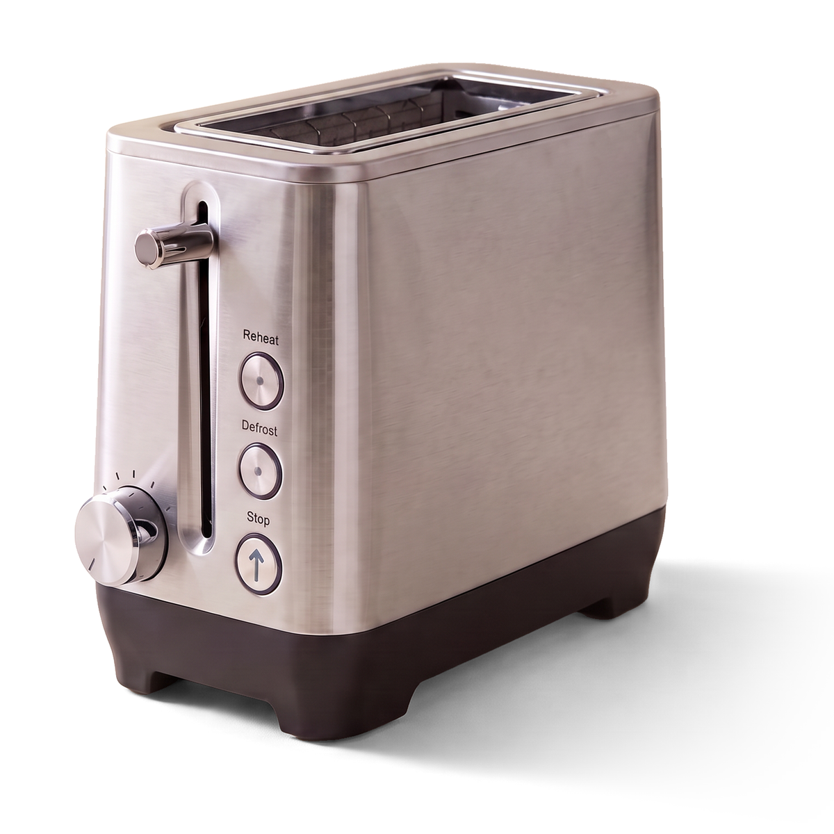 JS Gourmet Grille-pain compact et mince en acier inoxydable à fente longue, 2 tranches - Simple Boutique
