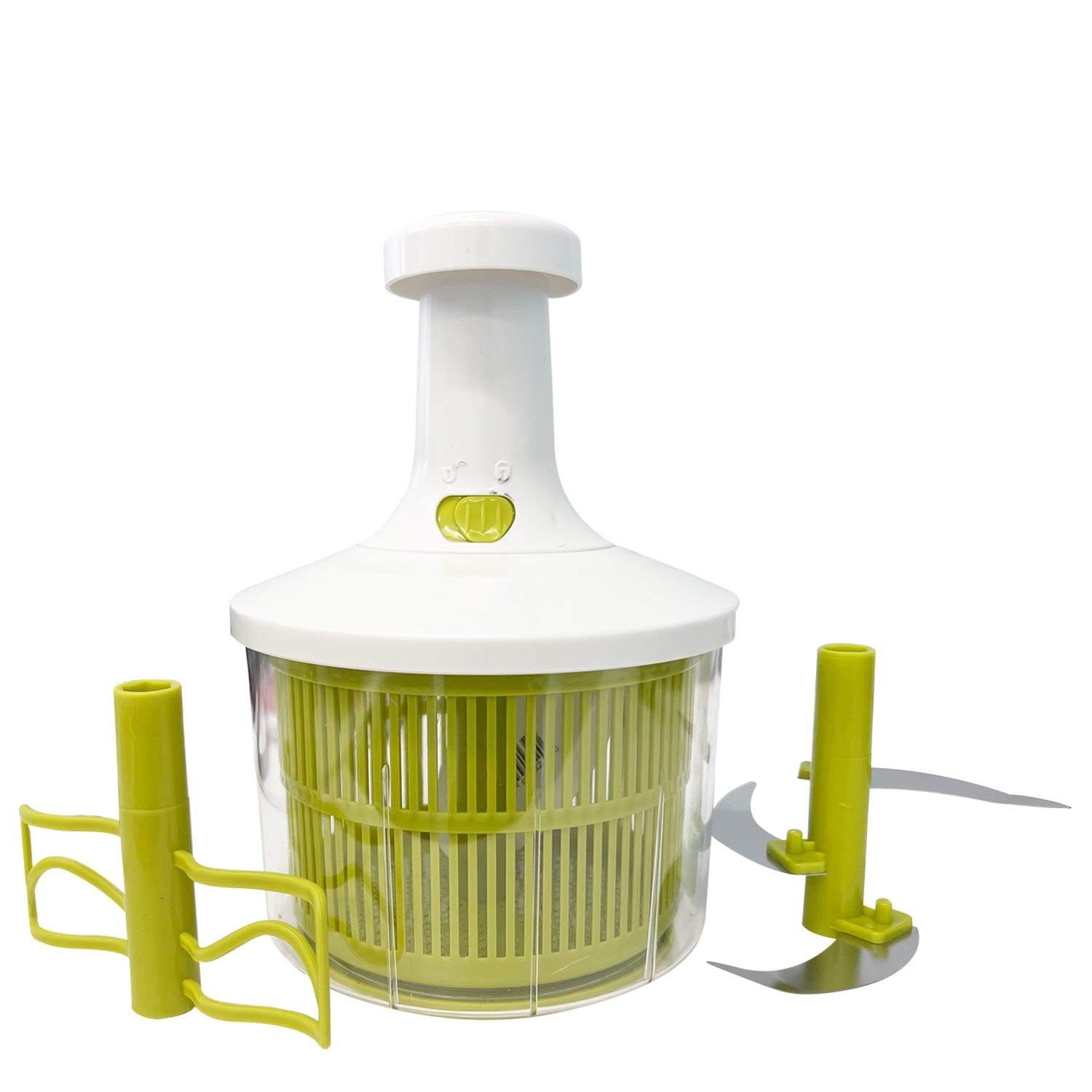JS Gourmet - Hachoir, Essoreuse à Salade et Batteur 3 en 1, Capacité de 1850ml, Vert - Simple Boutique