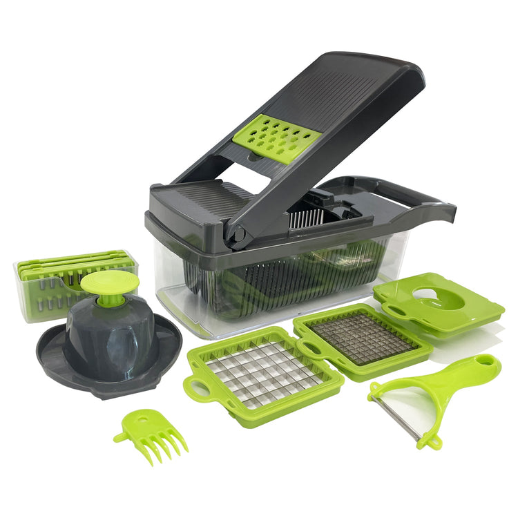 JS Gourmet - Hachoir Manuel Multi-Fonction 16 en 1, Vert - Simple Boutique