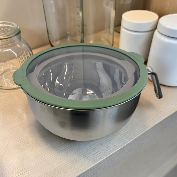 JS Gourmet Lot de 2 saladiers gigognes en acier inoxydable avec couvercles hermétiques et poignées - Simple Boutique