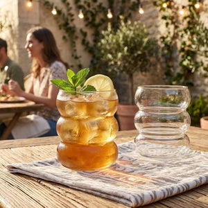 JS Gourmet Lot de 2 verres ondulés, 480 ml - Simple Boutique