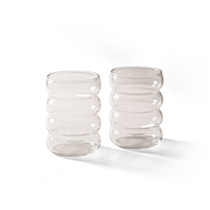 JS Gourmet Lot de 2 verres ondulés, 480 ml - Simple Boutique