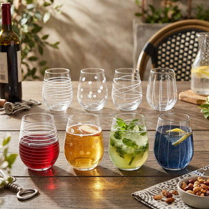 JS Gourmet Lot de 4 verres sans pied gravés avec précision (4 motifs) - 500 ml - Simple Boutique