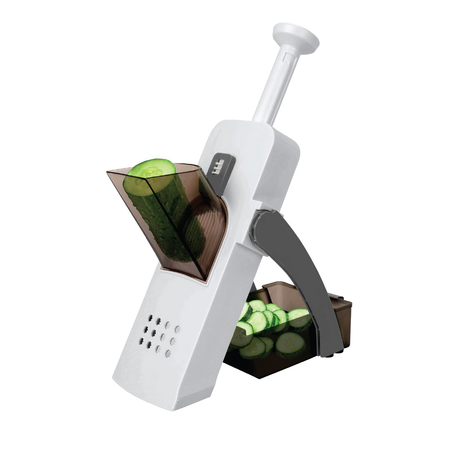 JS Gourmet - Mandoline Multi-Usage avec Lame en Acier Inoxydable, Pieds Antidérapants, Blanc - Simple Boutique