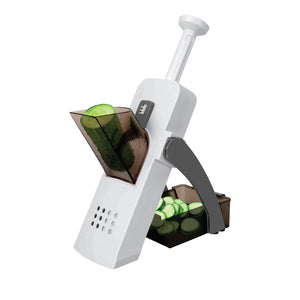 JS Gourmet - Mandoline Multi-Usage avec Lame en Acier Inoxydable, Pieds Antidérapants, Blanc - Simple Boutique