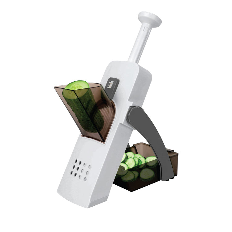 JS Gourmet - Mandoline Multi-Usage avec Lame en Acier Inoxydable, Pieds Antidérapants, Blanc - Simple Boutique