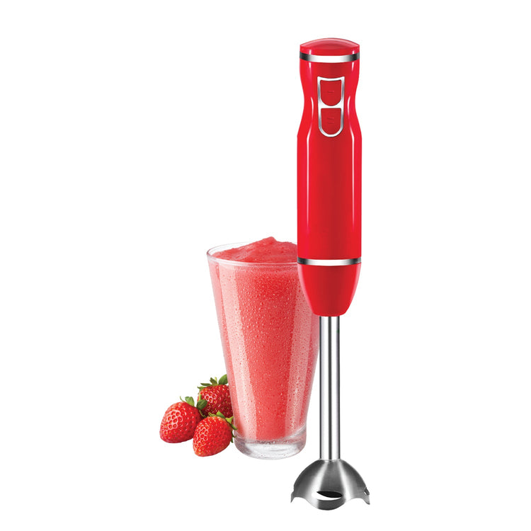 JS Gourmet - Mélangeur à Main à 2 Vitesses, Lame en Acier Inoxydable, 300 Watts, Rouge - Simple Boutique