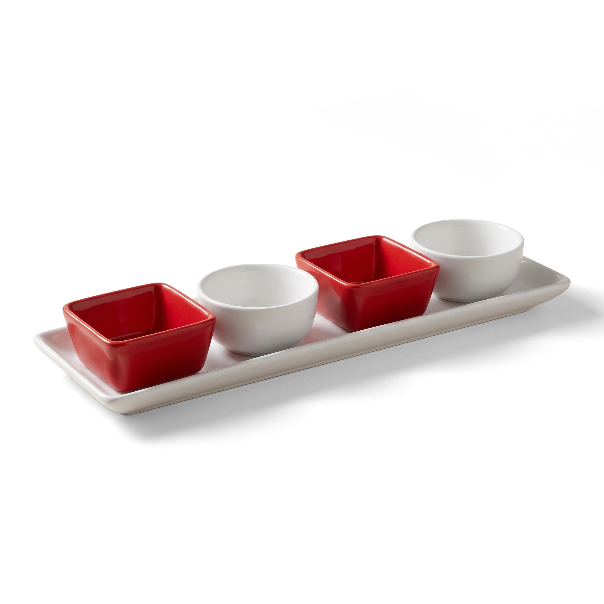 JS Gourmet Mini bols de Noël en porcelaine avec plateau en céramique, ensemble de 5 pièces - Simple Boutique