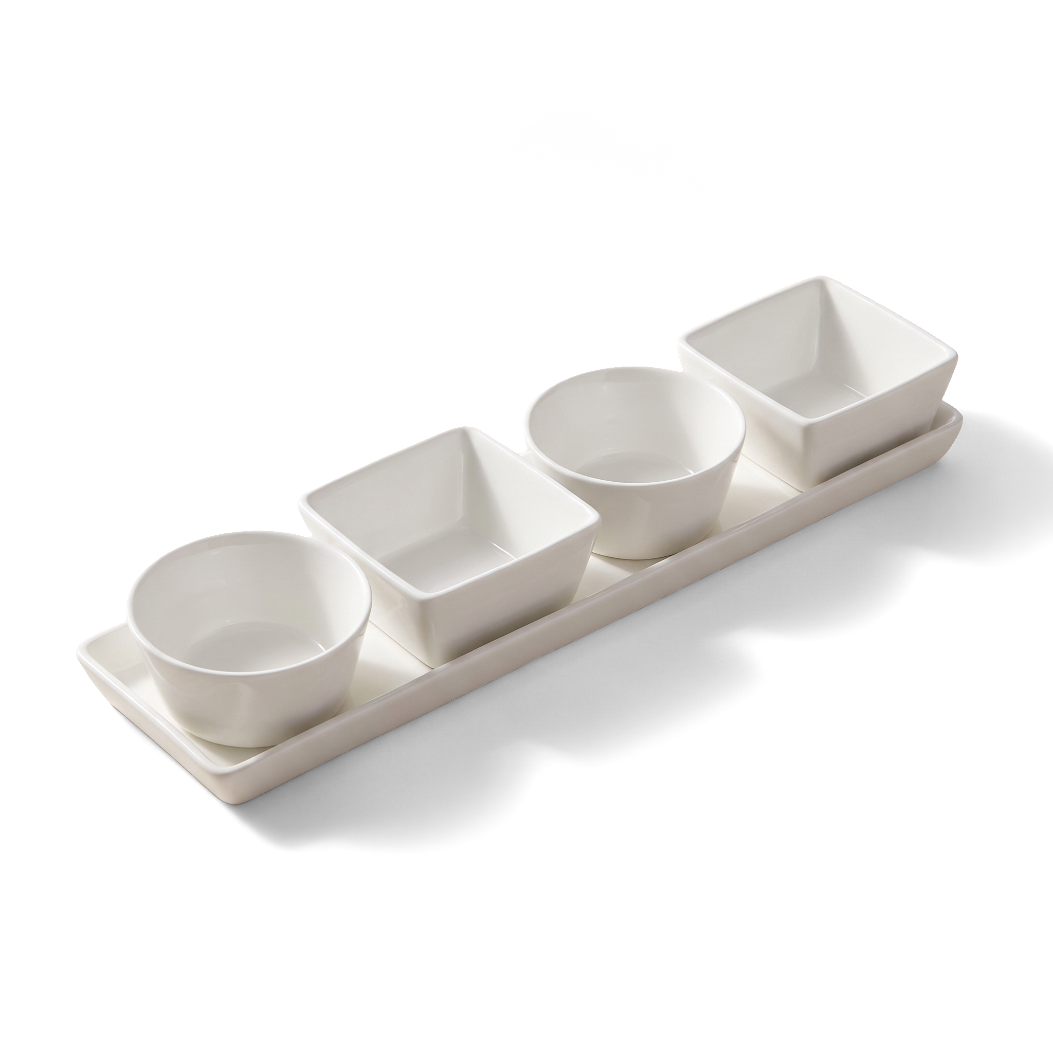 JS Gourmet Mini-bols en porcelaine avec plateau en céramique, ensemble de 5 pièces pour hôtes - Simple Boutique
