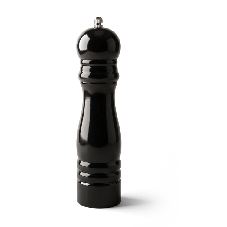 JS Gourmet Moulin à sel ou à poivre en bois d'hévéa - Noir brillant - Simple Boutique