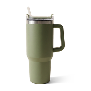 JS Gourmet Mug de voyage isotherme double paroi en acier inoxydable, 1,2 L / 40 oz - Sauge - Simple Boutique
