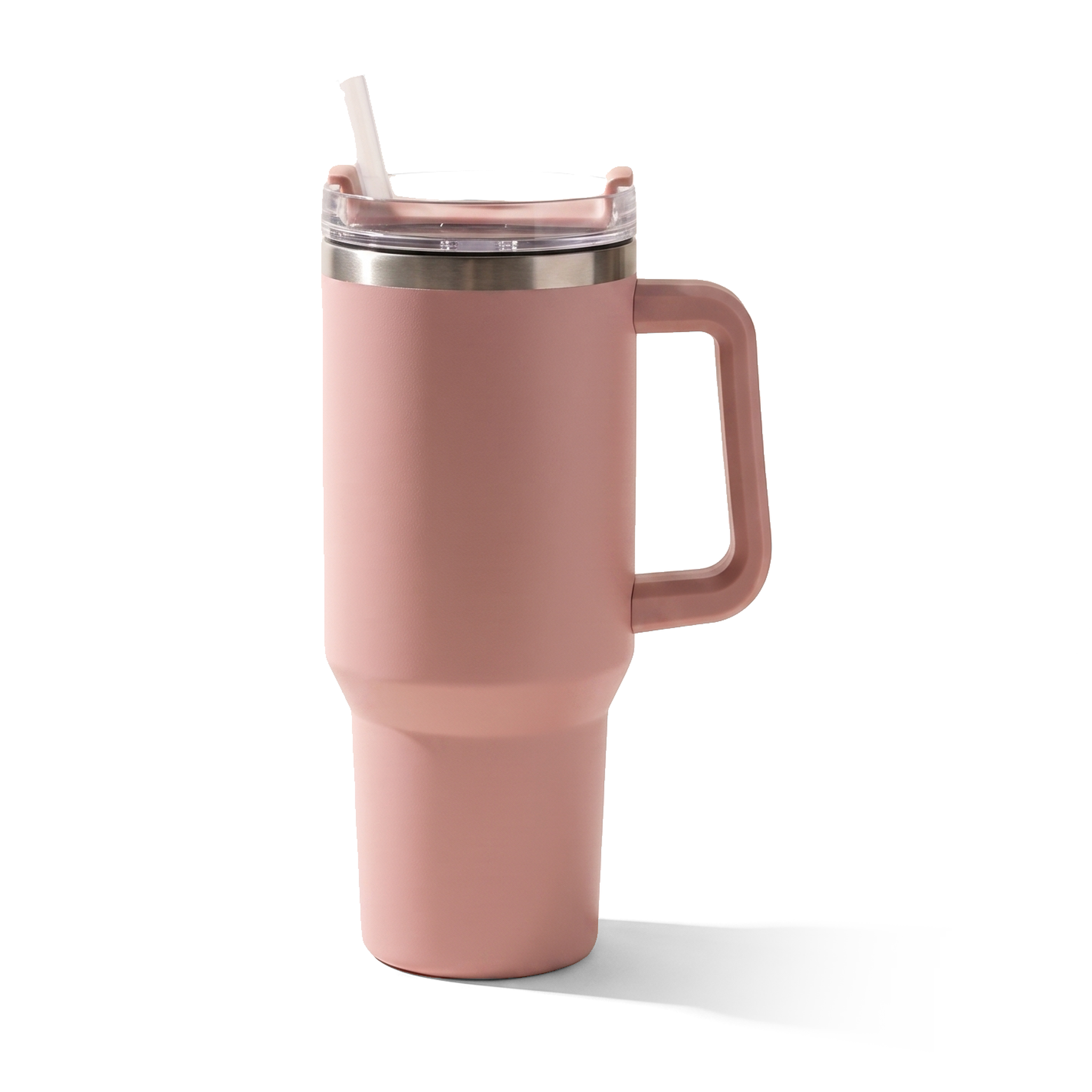 JS Gourmet Mug de voyage isotherme en acier inoxydable à double paroi de 1200 ml - Rose - Simple Boutique