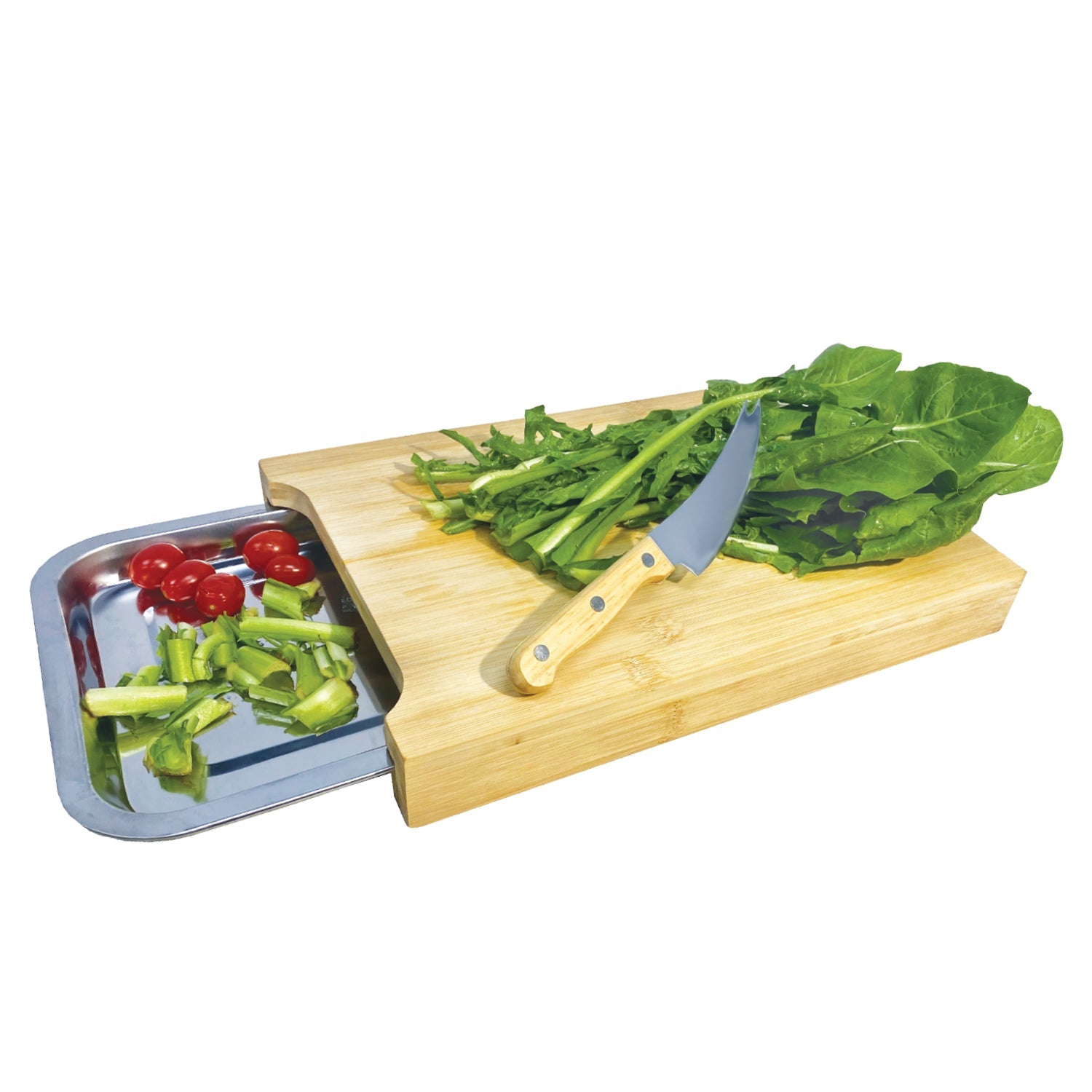 JS Gourmet - Planche à Découper en Bambou avec Plateau Coulissant - Simple Boutique