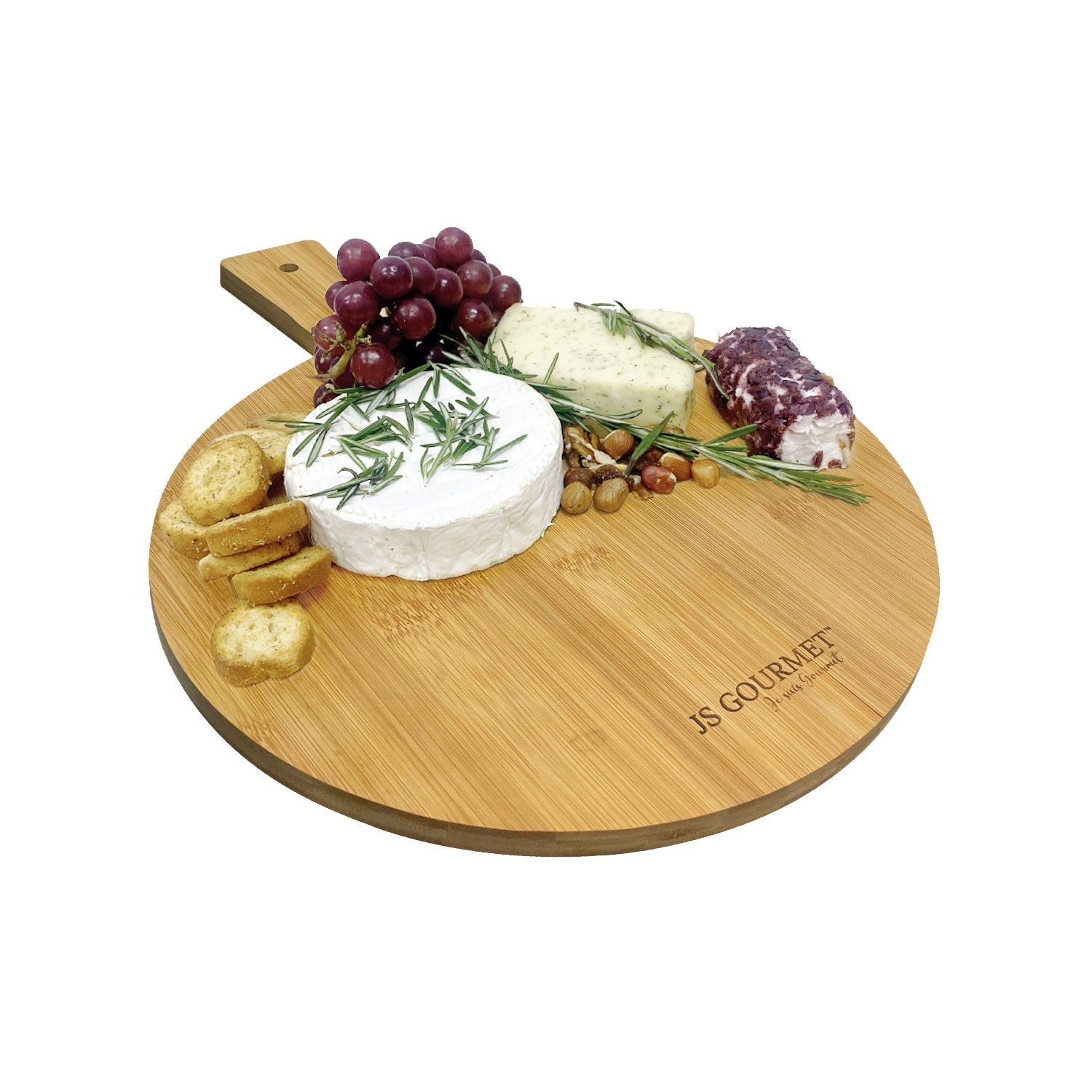 JS Gourmet - Planche à Fromage Ronde, Fabriqué en Bambou - Simple Boutique